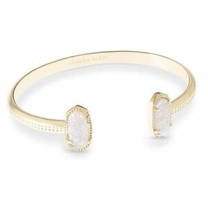 Elton Gold Cuff Bracelet in Iridescent Drusy